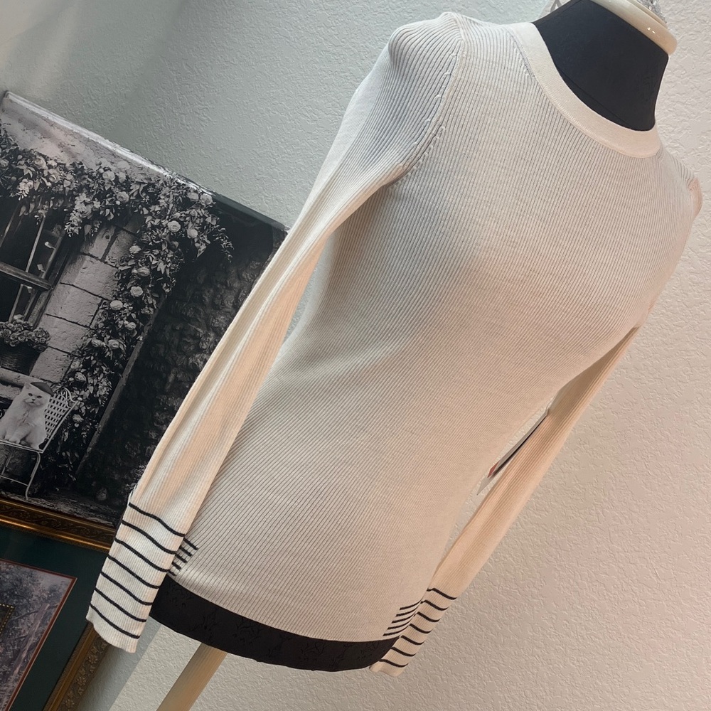 Athleta Ivory Ribbed Knit Top - Picture 3 of 6